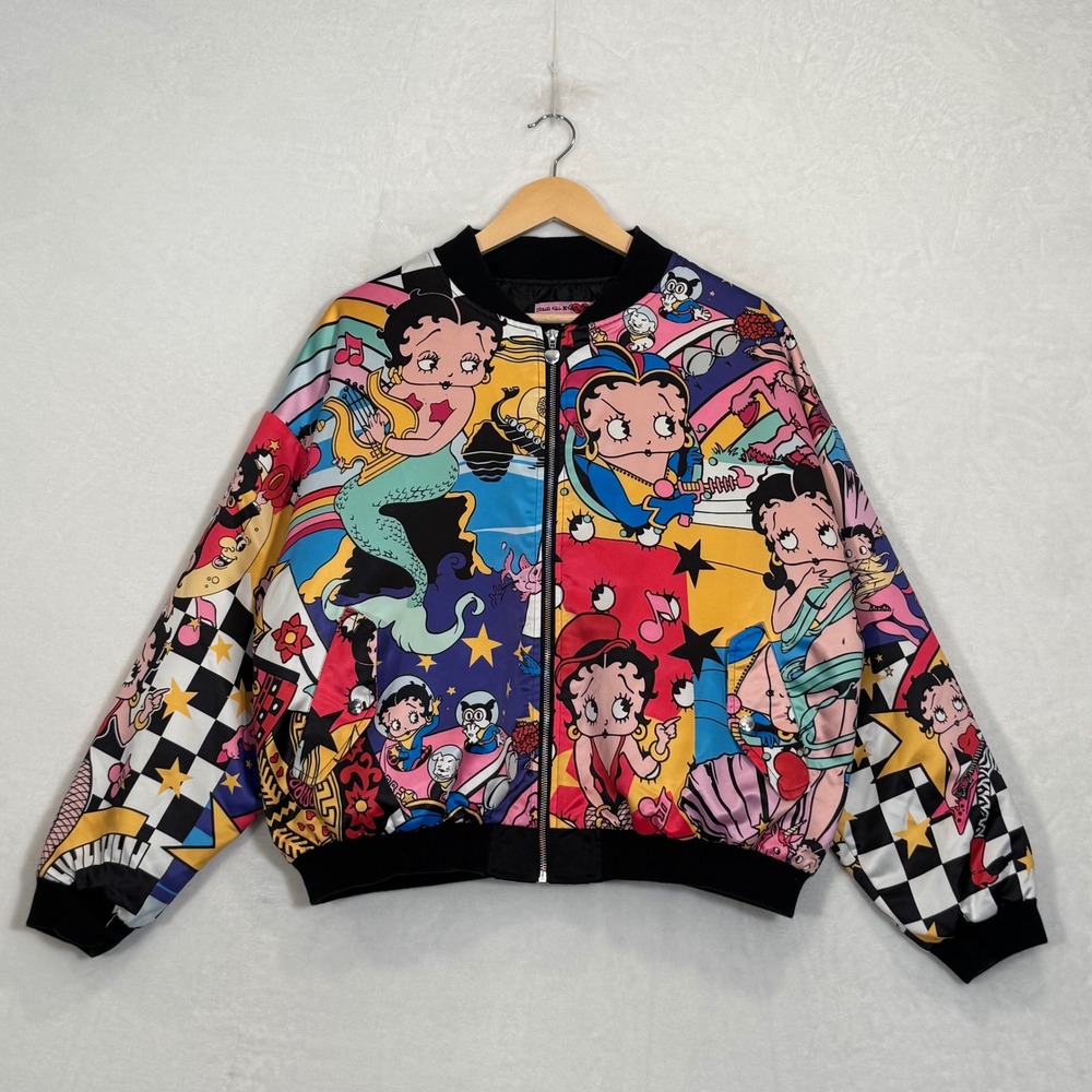 Dolls Kill Multicolor Betty Boop Cartoon Print Bomber Jacket Medium